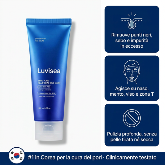 Maschera all'argilla Coreana - efficace contro i punti neri e per la pulizia dei pori.