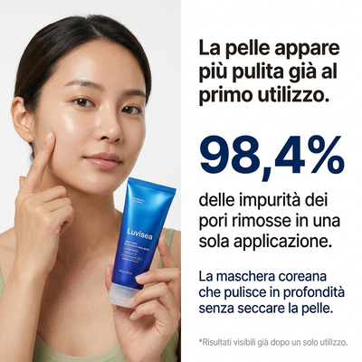 Maschera all'argilla Coreana - efficace contro i punti neri e per la pulizia dei pori.