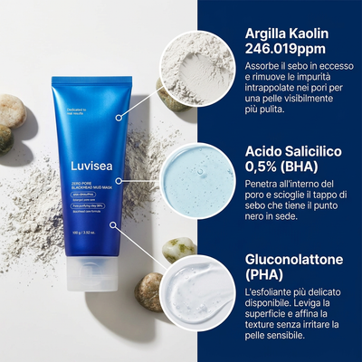 Maschera all'argilla Coreana - efficace contro i punti neri e per la pulizia dei pori.